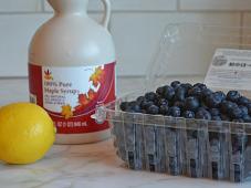 Blueberry Buttermilk Pancakes with Blueberry Maple Syrup Photo 2