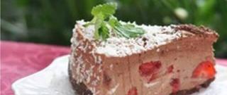 Strawberry Cheesecake with Chocolate Photo