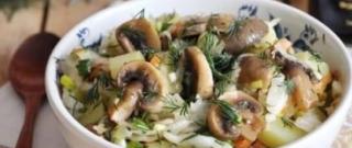Vegetarian Salad with Pickled Champignons Photo