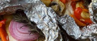 Oven-Baked Chicken and Vegetables in Foil Photo