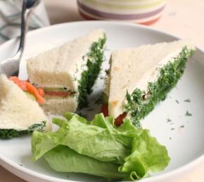 Sandwich with Cucumber and Salmon Photo