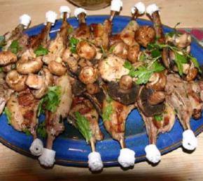 Lamb Cutlets with Chestnut Mushrooms Photo