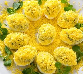 Eggs Mimosa with Artichoke Tapenade Photo