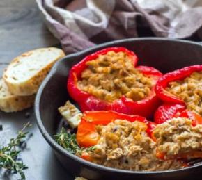Healthy Dinner Recipe - Baked Sweet Pepper with Tuna Photo