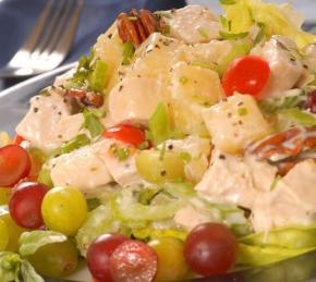 Healthy Chicken Salad Recipe with Orange and Grapes Photo