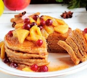Pancakes with Candy Apples and Cranberry Photo