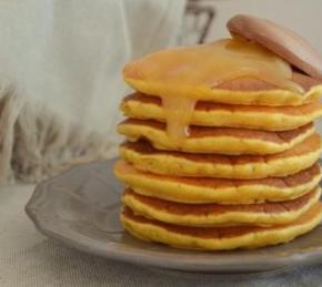 Pumpkin Pancakes with Caramel Syrup Photo