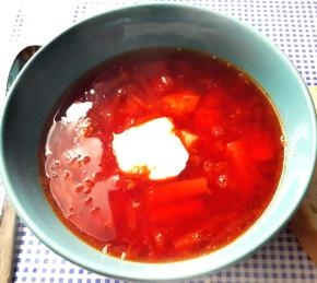Healthy Russian Recipe - Beetroot Soup Photo