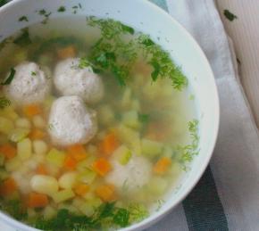 Vegetable Soup with Turkey Meatballs in a Slow Cooker Photo