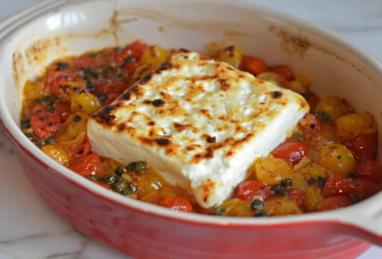 Broiled Feta with Garlicky Cherry Tomatoes & Capers Photo 1