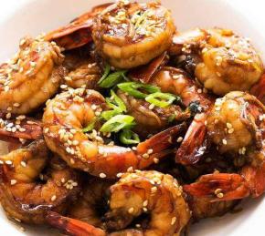 Shrimps with Garlic, Ginger and Sesame Photo