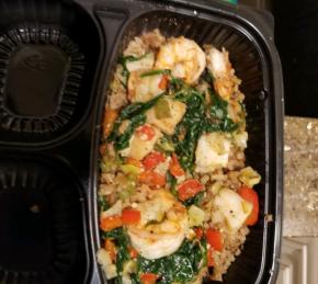 Shrimp, Leek and Spinach Risotto Photo