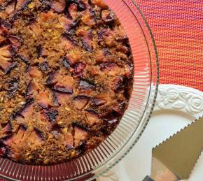 Spiced Plum Upside-Down Cake with Oats Photo